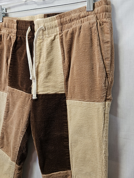 Mens Pacsun Patchwork Corduroy Jogger Pants - Brown/Beige - Picture 8 of 14